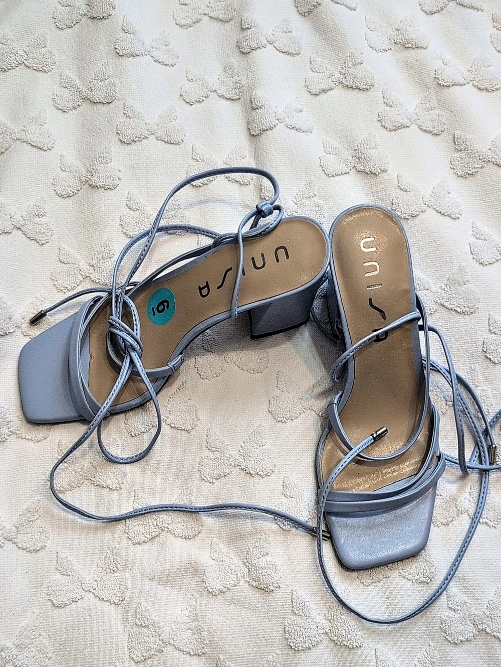 Unisa Strappy Block Heel Sandals in Blue US 6
